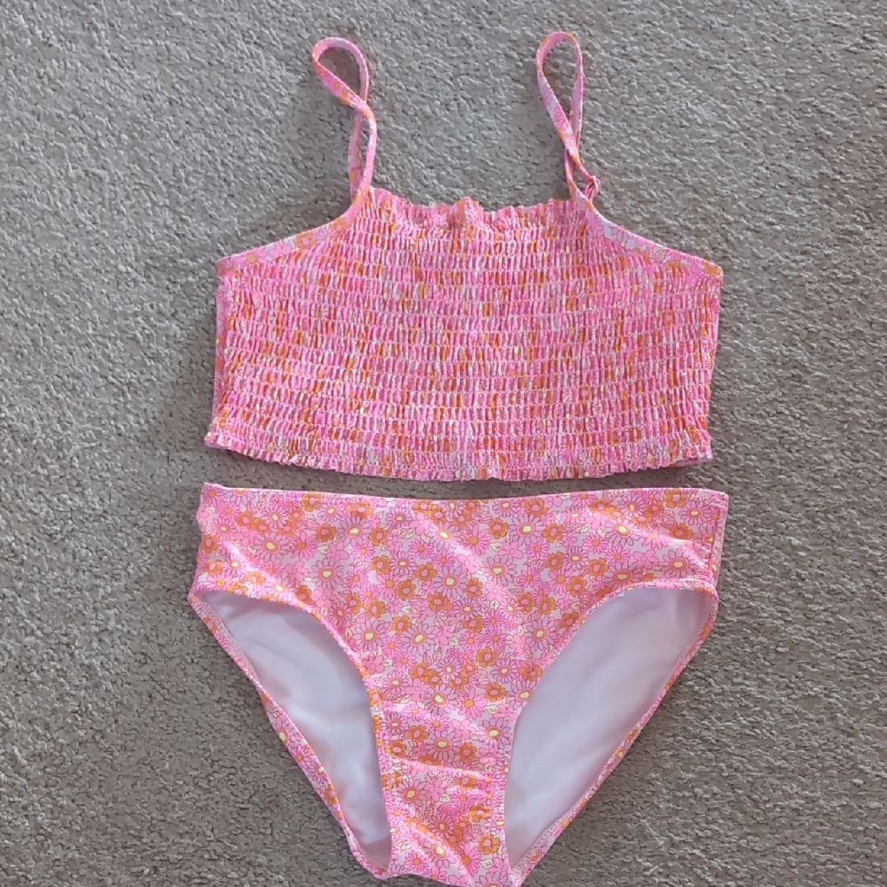 ⭐ 2/$20 Pink Floral Kids Bikini